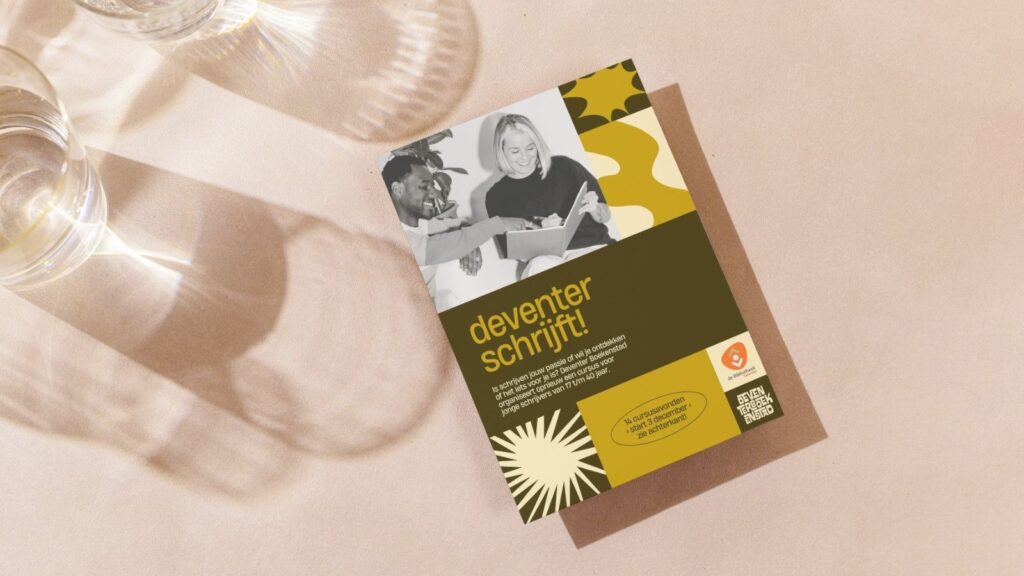Banner voor de flyer voor schrijfcursus Deventer Schrijft 2026-2027