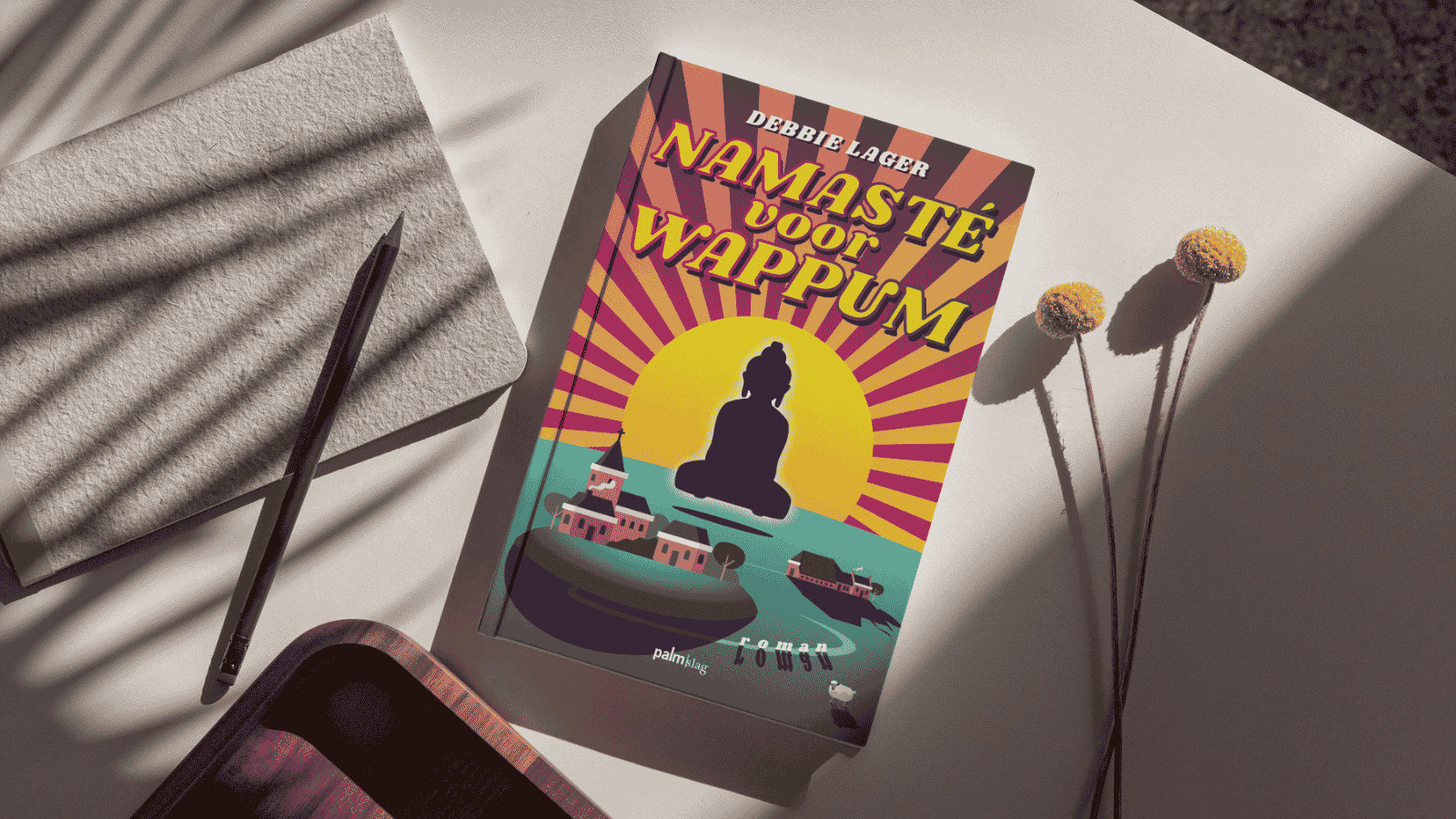 Kaftontwerp voor de roman 'Namasté voor Wappum'